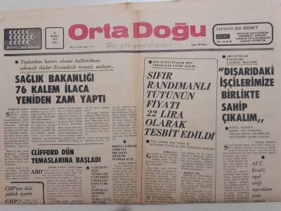 Ortadoğu Gazetesi - 22 Şubat 1977 - Sağlık Bakanlığı 76 Kalem İlaca Yeniden Zam Yaptı GZ111591 - 1