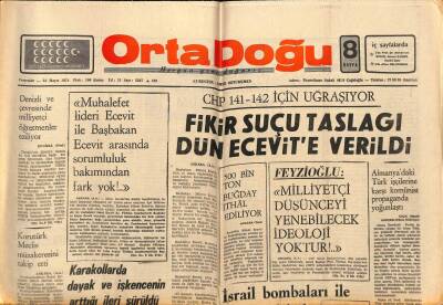 Ortadoğu Gazetesi 23 Mayıs 1974 - Denizli Ve Çevresinde Milliyetçi Öğretmenler Eziliyor GZ90042 - 1