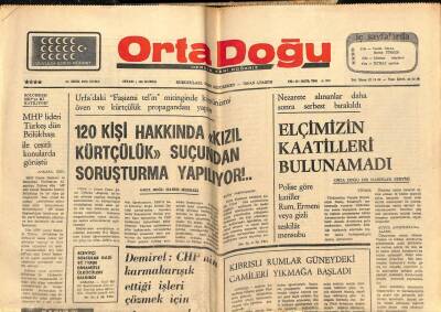 Ortadoğu Gazetesi 24 Ekim 1975 - Viyana Büyükelçimizin Kaatilleri Bulunamadı GZ66486 - 1