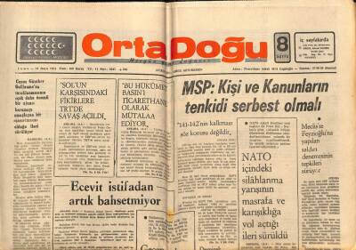 Ortadoğu Gazetesi 24 Mayıs 1974 - Ecevit İstifadan Artık Bahsetmiyor GZ90043 - 1