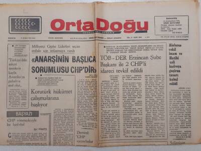 Ortadoğu Gazetesi - 25 Şubat 1975 - Anarşinin Sorumlusu CHPdir GZ111527 - 1