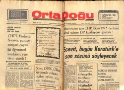 Ortadoğu Gazetesi 27 Eylül 1974 - Ecevit Korutürke Son Sözünü Söyleyecek GZ66540 - 1