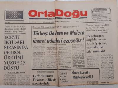 Ortadoğu Gazetesi - 28 Aralık 1974 - Türkeşİhanet Edenleri Ezeceğiz GZ111520 - 1