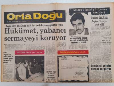 Ortadoğu Gazetesi - 28 Eylül 1978 - Hükümet, Yabancı Sermayeyi Koruyor GZ111458 - 1