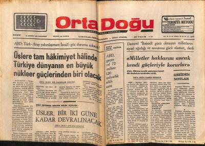 Ortadoğu Gazetesi 28 Temmuz 1975 - ABD Halkı Ambargonun Ne Demek Olduğunu Anlayacak GZ73915 - 1