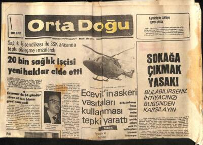 Ortadoğu Gazetesi 28 Temmuz 1979 - 20 Bin Sağlık İşçisi Yeni Haklar Elde Etti GZ81507 - 1