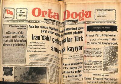 Ortadoğu Gazetesi 29 Ağustos 1979 - İrandaki Çatışmalar Türk Sınırına Kayıyor GZ66530 - 2