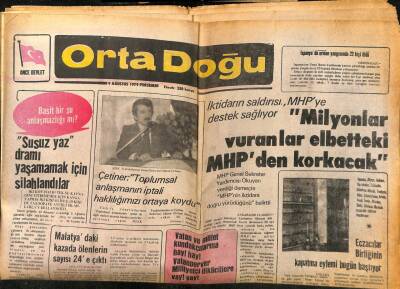 Ortadoğu Gazetesi 3 Aralık 1979 - Komünist Şebekeler Yeni Cinayetler İşledi GZ66553 - 2