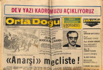 Ortadoğu Gazetesi 30 Aralık 1978 - Anarşi Mecliste GZ66495 - 1