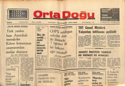 Ortadoğu Gazetesi 30 Kasım 1975 - TRT Genel Müdürü Yalçıntaş İstifasını Açıkladı GZ90046 - 1