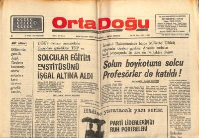 Ortadoğu Gazetesi 30 Ocak 1975 - Solun Boykotuna Solcu Profesörlerde Katıldı GZ66527 - 2