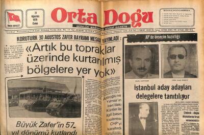 Ortadoğu Gazetesi 31 Ağustos 1979 - Artık Bu Topraklar Üzerinde Kurtarışmış Bölgeler Yok GZ66532 - 1