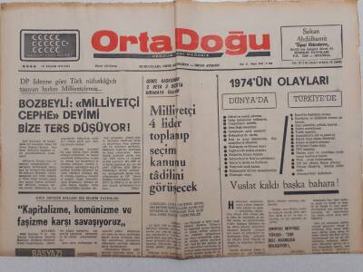 Ortadoğu Gazetesi - 31 Aralık 1974 - Seçim Kanunu Tadili Görüşülecek GZ111523 - 1