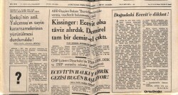 Ortadoğu Gazetesi 31 Mayıs 1975 - Doğudaki Ecevite Dikkat GZ66529 - 2