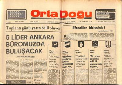 Ortadoğu Gazetesi 6 Aralık 1974 - Türkeş MHP İstanbul il Kongresinde Konuşacak GZ93317 - 1