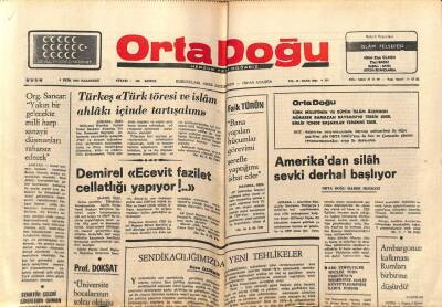 Ortadoğu Gazetesi 6 Ekim 1975 - Amerika dan Silah Sevki Derhal Başlıyor GZ66480 - 1