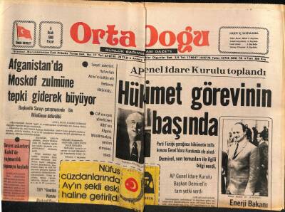 Ortadoğu Gazetesi 6 Ocak 1980 - Afganistanda Moskof Zulmüne Tepki Giderek Büyüyor GZ80933 - 1