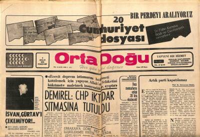 Ortadoğu Gazetesi 9 Aralık 1976 - Demirel CHP İktidar Sıtmasına Tutuldu GZ66595 - 1