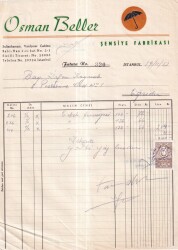Osman Beller Şemsie Fabrikası Fatura 1953 Yılı - Gökçekoleksiyon