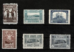 Osmanlı 1914 I. Londra Baskısı İstanbul Manzaralı Posta Pulları - Damgasız 6 Valör Lot PPT2972 - Gökçekoleksiyon
