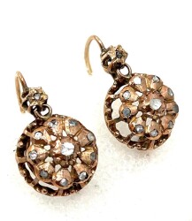 Osmanlı Antika Elmas Taşlı Gül Küpe ELM221 #7.04 - 3