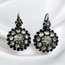 Osmanlı Antika Elmas Taşlı Gül Küpe ELM237 #23.07 - Gökçekoleksiyon