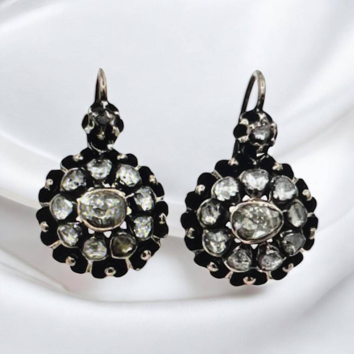 Osmanlı Antika Elmas Taşlı Gül Küpe ELM237 #23.07 - 3