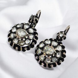 Osmanlı Antika Elmas Taşlı Gül Küpe ELM237 #23.07 - 2