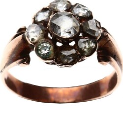 Osmanlı Dönemi 8 Ayar Elmas Gül Yüzük ELM220 #11.52 - 2