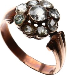 Osmanlı Dönemi 8 Ayar Elmas Gül Yüzük ELM220 #11.52 - 4