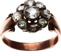 Osmanlı Dönemi 8 Ayar Elmas Gül Yüzük ELM220 #11.52 - 5