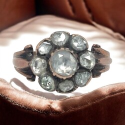 Osmanlı Dönemi 8 Ayar Elmas Gül Yüzük ELM220 #11.52 - Gökçekoleksiyon