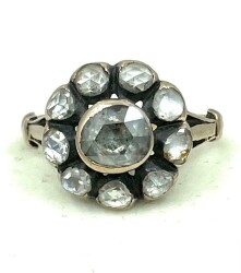 Osmanlı Dönemi 8 Ayar Elmas Gül Yüzük ELM225 #13.82 - 2