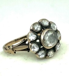 Osmanlı Dönemi 8 Ayar Elmas Gül Yüzük ELM225 #13.82 - 4