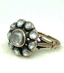 Osmanlı Dönemi 8 Ayar Elmas Gül Yüzük ELM225 #13.82 - 6