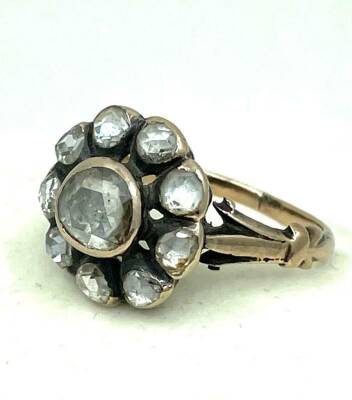 Osmanlı Dönemi 8 Ayar Elmas Gül Yüzük ELM225 #13.82 - 6