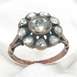 Osmanlı Dönemi 8 Ayar Elmas Gül Yüzük ELM225 #13.82 - 5