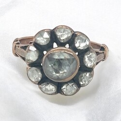 Osmanlı Dönemi 8 Ayar Elmas Gül Yüzük ELM225 #13.82 - 3