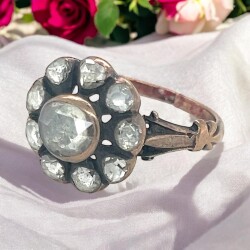 Osmanlı Dönemi 8 Ayar Elmas Gül Yüzük ELM225 #13.82 - Gökçekoleksiyon