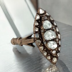 Osmanlı Dönemi 8 Ayar Elmas Mekik Yüzük ELM185 #11.80 - 4