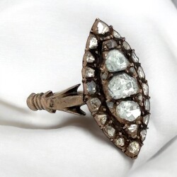 Osmanlı Dönemi 8 Ayar Elmas Mekik Yüzük ELM185 #11.80 - 2