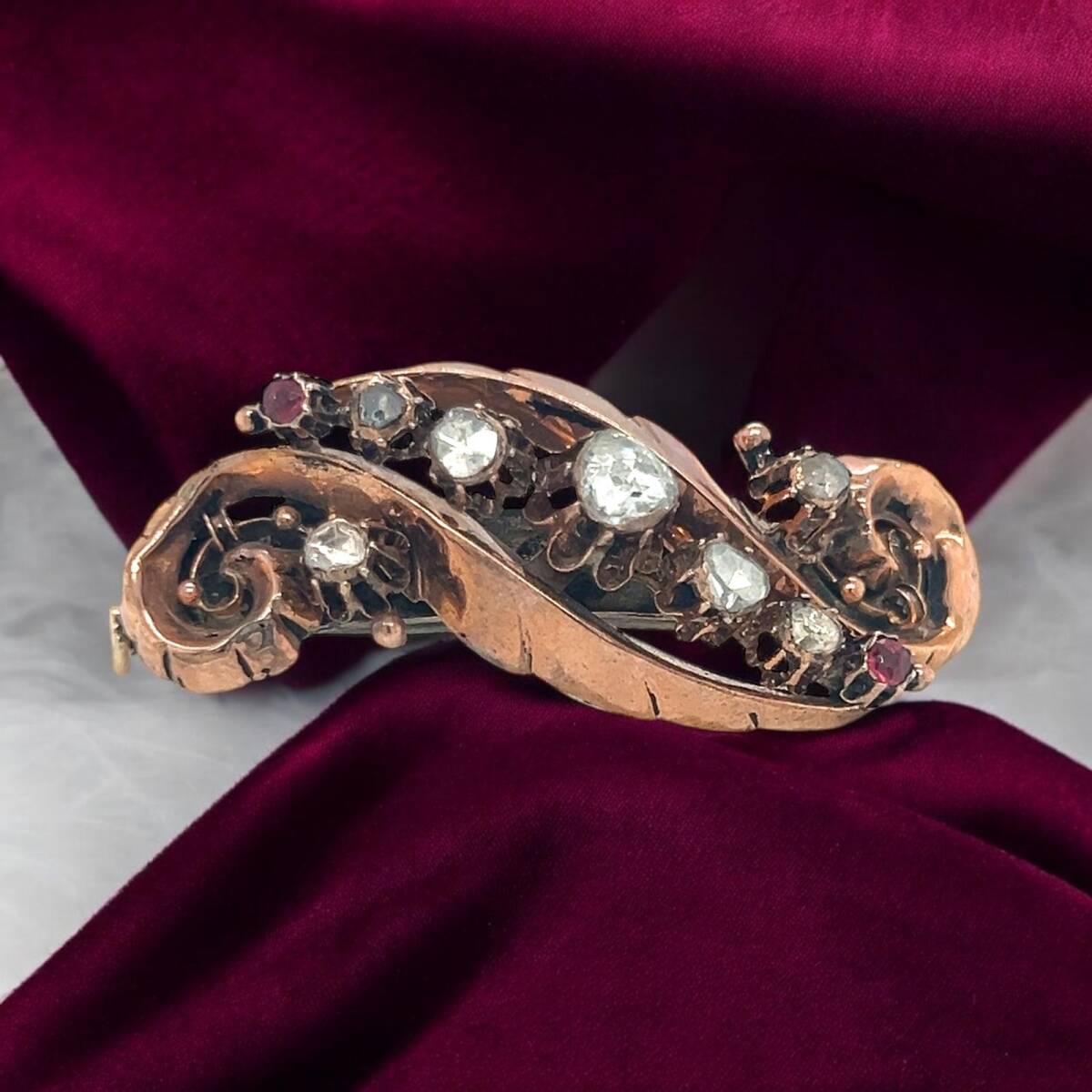 Osmanlı Dönemi Antika 8 Ayar Elmas Taşlı Broş ELM239 #9.20 - 3