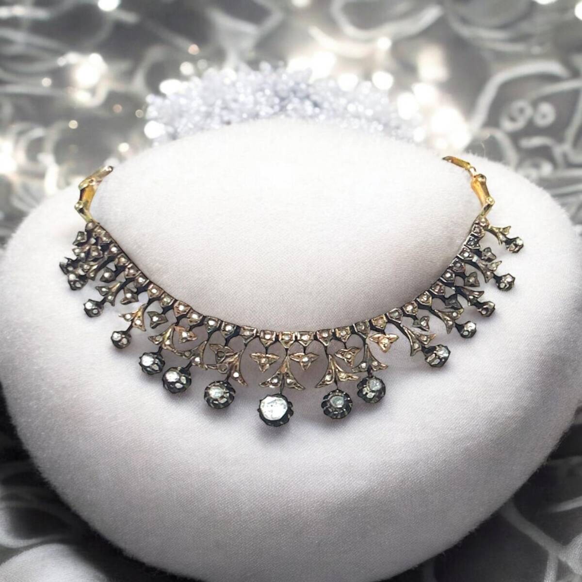 Osmanlı Dönemi Ermeni Usta İşi Elmas Taşlı Gerdanlık ELM077 #40 - 1