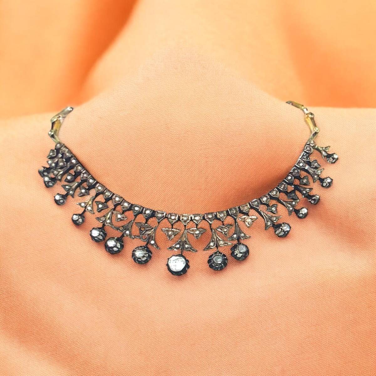 Osmanlı Dönemi Ermeni Usta İşi Elmas Taşlı Gerdanlık ELM077 #40 - 2