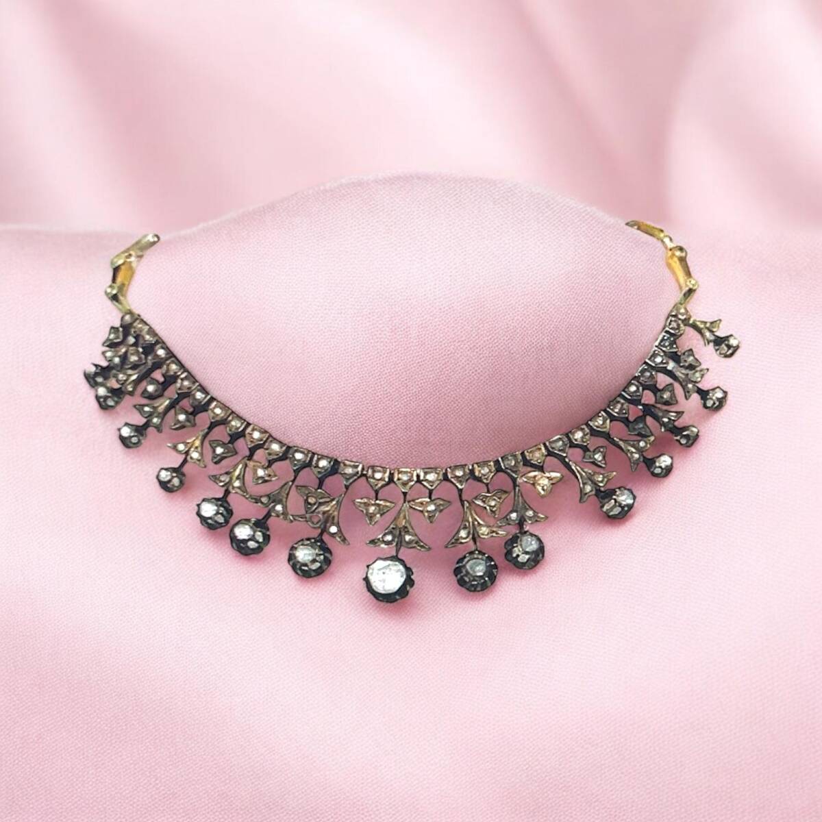 Osmanlı Dönemi Ermeni Usta İşi Elmas Taşlı Gerdanlık ELM077 #40 - 5