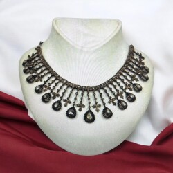 Osmanlı Dönemi Ermeni Usta İşi Elmas Taşlı Gerdanlık ELM352 #40 - 4