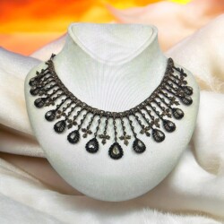 Osmanlı Dönemi Ermeni Usta İşi Elmas Taşlı Gerdanlık ELM352 #40 - 2