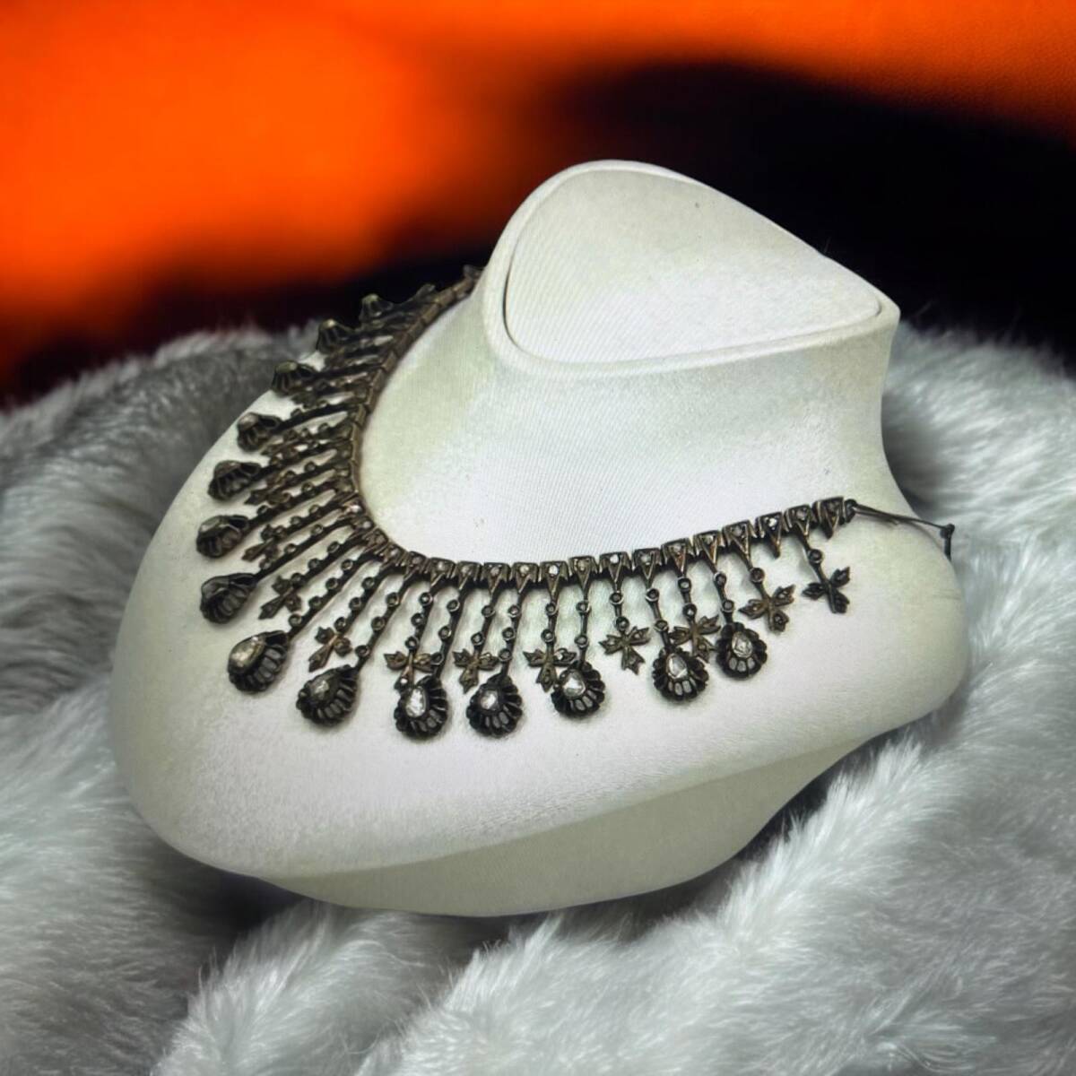 Osmanlı Dönemi Ermeni Usta İşi Elmas Taşlı Gerdanlık ELM352 #40 - 3