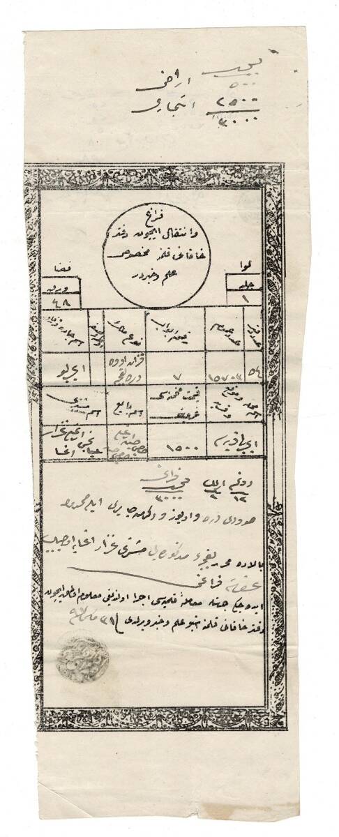 Osmanlı Dönemi Ferağ ve İntikal için Defter-i Hakani Kalemine Mahsus İlmühaber OSM16 - 3