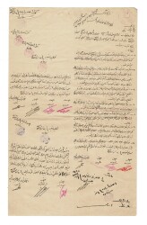 Osmanlı Dönemi Çok İmzalı ve Mühürlü Resmi Evrak / Arşiv Belgesi OSM37 - Gökçekoleksiyon